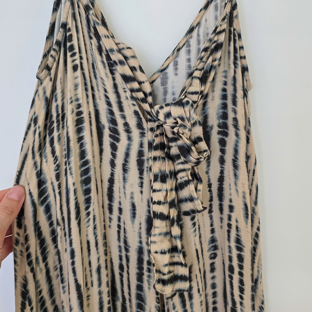 Zara Black and Cream Patterned Dress